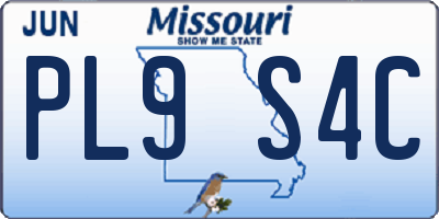 MO license plate PL9S4C