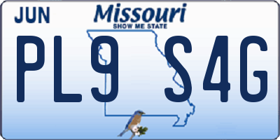 MO license plate PL9S4G