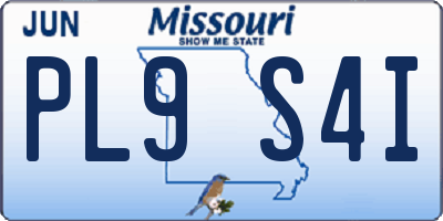 MO license plate PL9S4I