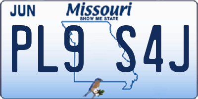 MO license plate PL9S4J