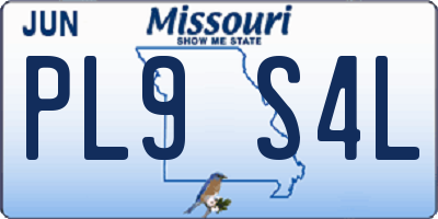 MO license plate PL9S4L