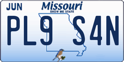 MO license plate PL9S4N