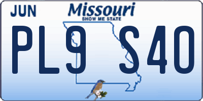 MO license plate PL9S4O