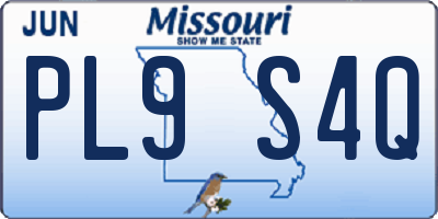 MO license plate PL9S4Q