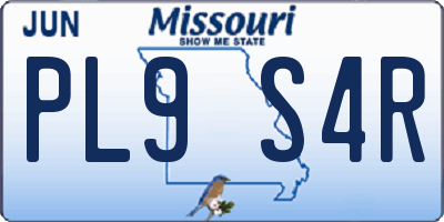 MO license plate PL9S4R