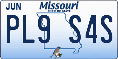 MO license plate PL9S4S