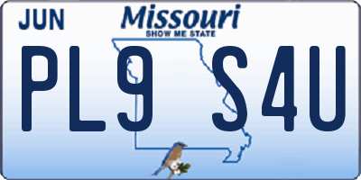 MO license plate PL9S4U