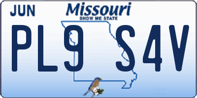 MO license plate PL9S4V