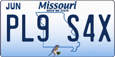 MO license plate PL9S4X