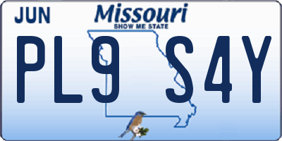 MO license plate PL9S4Y