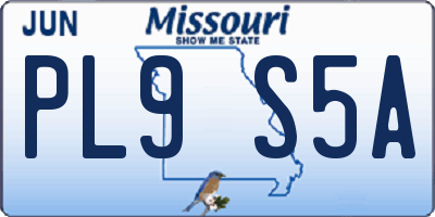 MO license plate PL9S5A