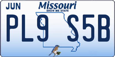 MO license plate PL9S5B