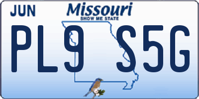 MO license plate PL9S5G