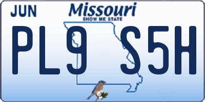 MO license plate PL9S5H