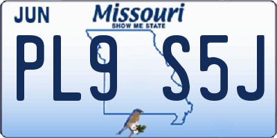 MO license plate PL9S5J