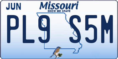 MO license plate PL9S5M
