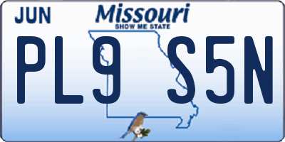 MO license plate PL9S5N