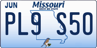 MO license plate PL9S5O