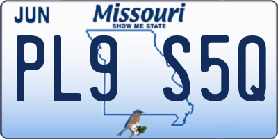 MO license plate PL9S5Q