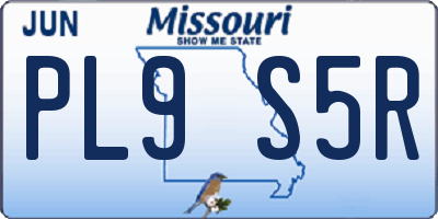 MO license plate PL9S5R