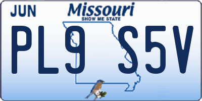 MO license plate PL9S5V