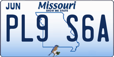 MO license plate PL9S6A