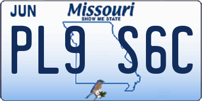 MO license plate PL9S6C