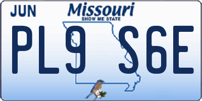 MO license plate PL9S6E