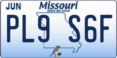 MO license plate PL9S6F