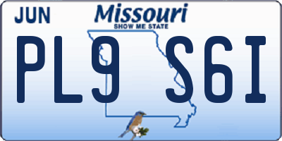 MO license plate PL9S6I