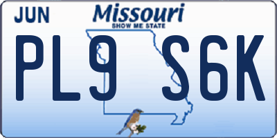 MO license plate PL9S6K