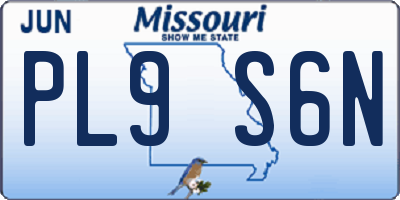 MO license plate PL9S6N