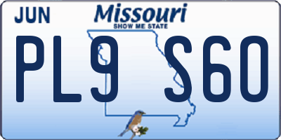 MO license plate PL9S6O