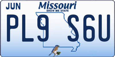MO license plate PL9S6U