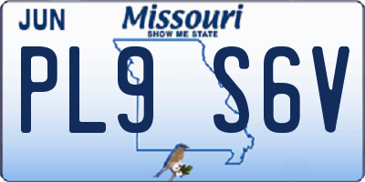 MO license plate PL9S6V