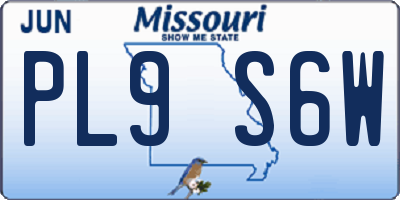 MO license plate PL9S6W