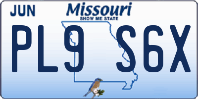 MO license plate PL9S6X