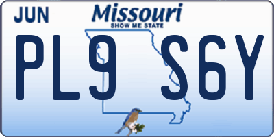 MO license plate PL9S6Y
