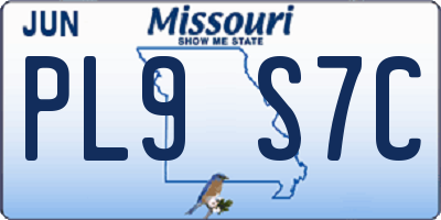 MO license plate PL9S7C