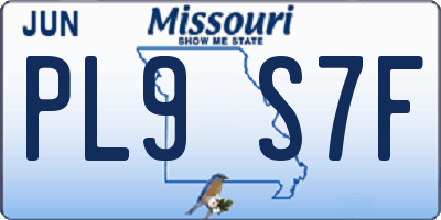 MO license plate PL9S7F