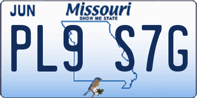 MO license plate PL9S7G