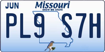 MO license plate PL9S7H