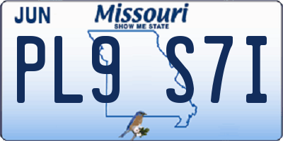MO license plate PL9S7I