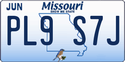 MO license plate PL9S7J