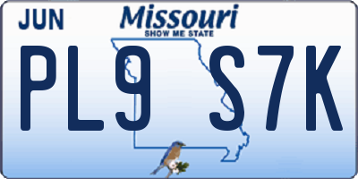 MO license plate PL9S7K