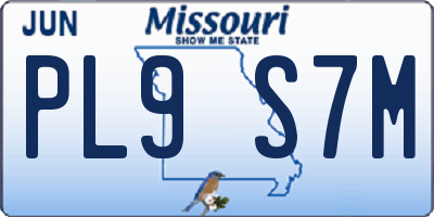MO license plate PL9S7M