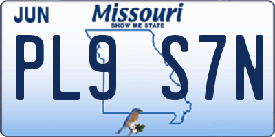 MO license plate PL9S7N