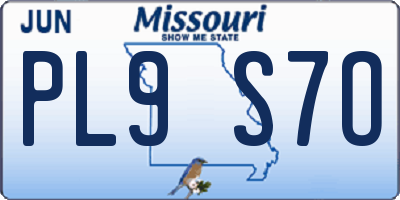 MO license plate PL9S7O