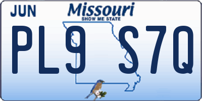 MO license plate PL9S7Q
