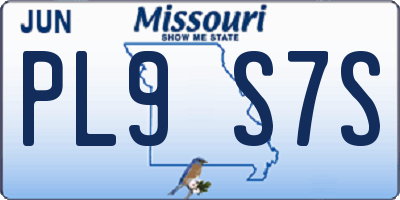 MO license plate PL9S7S
